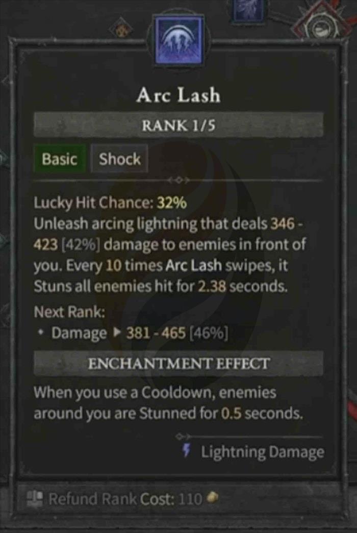 Arc Lash_Diablo 4 Sorcerer Basic Skills